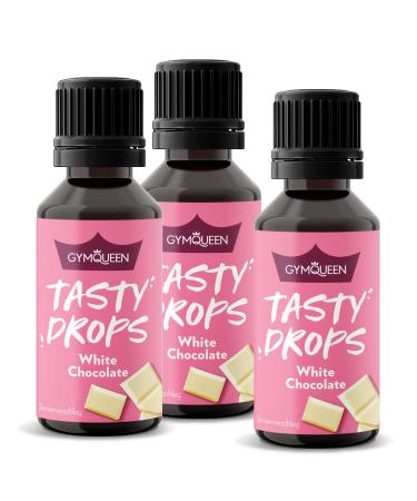 GymQueen Tasty Drops White Chocolate 3x30ml Flavour Drops without calories White Chocolate 30 ml (pack of 3)
