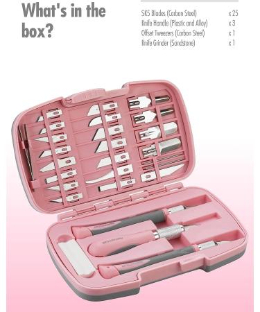 FantastiCAR Craft Knife Set (30pcs) - Precision Cutter Blades for Art, Scrapbooking, Stencil, and More - Pink - Buy Online on GoSupps.com