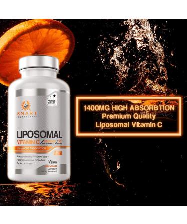 High Absorption Liposomal Vitamin C 1400mg - 180 Vegan Capsules | Supports Immune System & Collagen Booster - Powerful Antioxidant Supplement - Buy Online on GoSupps.com