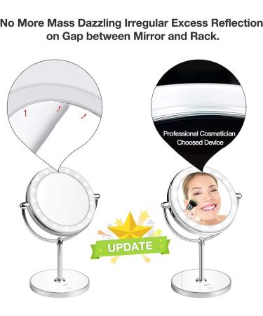 KDKD Lighted Makeup Mirror 1X 7X Magnification Double Sided Round Shape - Cordless & Rechargeable - Buy Online on GoSupps.com