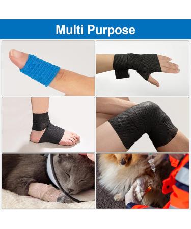 SEADESKY 9 Rolls Self Adhesive Bandage Wrap Pet Vet Wrap for Dog Cohesive Bandages Elastic Sports Tape Self Adherent Bandage Finger Protection Wrap for Wrist Ankle Sprain 2.5CM X 4.5M - Buy Online on GoSupps.com