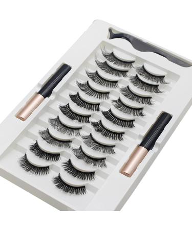 TONXX 10 Pairs Magnetic Eyelashes and Eyeliner Kit Reusable 3D Magnetic False Lashes Extension Needed for Makeup 1# - Buy Online on GoSupps.com