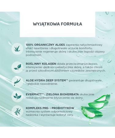 Eveline Cosmetics Organic Aloe + Collagen Moisturizing Gel | Mattifying Facial Gel 50ml | International Shipping - Buy Online on GoSupps.com