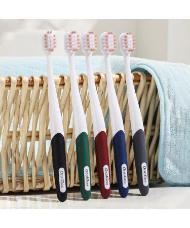 Soft Toothbrush Set - Ultra Fine Tapered Bristles for Effective Plaque Removal - Extra Soft 5pcs for Adults | International Shipping - Buy Online on GoSupps.com