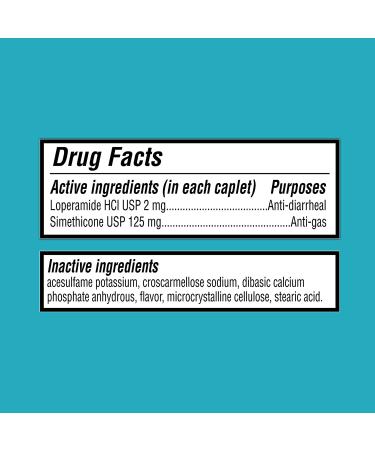 Primary Health Anti-Diarrheal & Anti-Gas Caplets - Loperamide Hydrochloride and Simethicone for Diarrhea, Gas, Bloating, Cramps - 24 Count - Buy Online on GoSupps.com