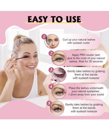 Lash Clusters - 10 Pairs Cat Eye Russian Fluffy Wispy Lashes | DIY Volume Lash Extensions - Soft & Easy to Wear - Buy Online on GoSupps.com