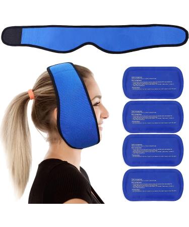 Lotfancy cooling pads wisdom snaps 4 pieces for toothache pine face head cold warm cooling compress for pine pain wisdom teeth oral facial surgery (blue)