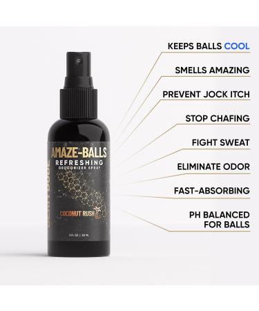 Derm Dude Amaze Balls Deodorant & Anti Chafing Sack & Groin Spray for Men | Formulated with All-Natural DeoPlex for Odor Control | With Refreshing Aloe Vera - Strawberry Lollipop Scent | 2oz (1 Pack) - Buy Online on GoSupps.com