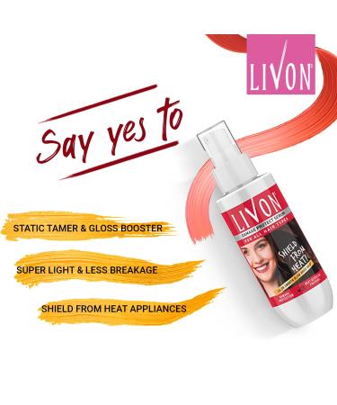 Livon Damage Protect Serum | Unisex Heat Protection Up to 250 C | 2X Less Hair Breakage | 100ml - Buy Online on GoSupps.com