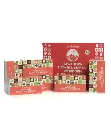 Alpi Nature Alpi Nature Hawthorn Flowers Organic Herbal Tea 120 Tea Bags 150 g Pack of 6 x 20 Sachets of 1 g