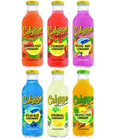 Calypso Lemonades 16 Ounce Glass Bottles 6 Pack (6 Flavor Sampler Pack)