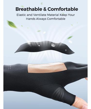 FREETOO Copper Arthritis Gloves for Carpal Tunnel Pain Relief - Compression Gloves for Hand Pain & Swelling - Fingerless Typing Gloves for Rheumatoid & Tendonitis - Medium Black - Buy Online on GoSupps.com