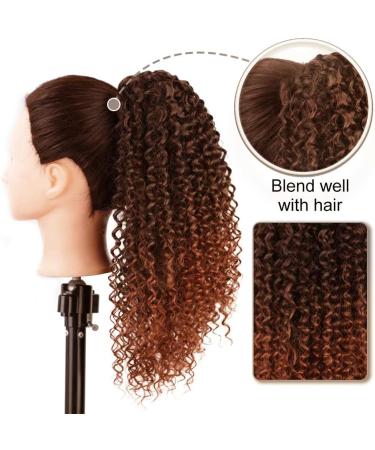 Colorfulpanda Afro Kinky Curly Ponytail 14inch - Black/Auburn Synthetic Hair Extension for Black Women - Buy Online on GoSupps.com