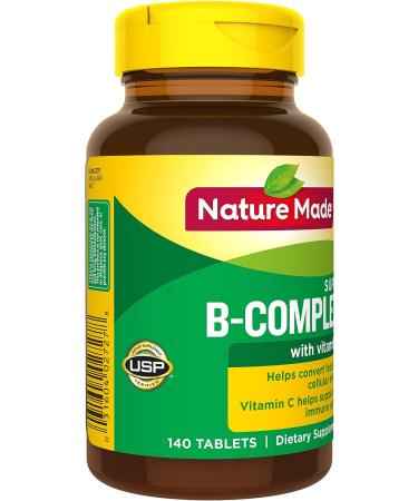 Nature Made Super B Complex with Vitamin C and Folic Acid - 140 Tablets, Immune Support Supplement - Buy Online on GoSupps.com