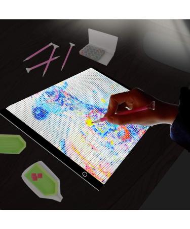 LIRUNQIU 59 Pcs Diamond Painting A4 LED Light Pad Kit - Full Drill 5D Diamond Painting Accessories for Adults and Kids - Includes Storage Case and Tools - Buy Online on GoSupps.com