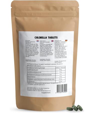 Cupplement Chlorella tablets 500 mg organic 300 tablets algae detox spirulina single pack - Buy Online on GoSupps.com