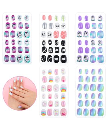 Xinzistar 120 pieces of nails to stick on for children self -adhesive artificial fingernails set false nail set artificial nail ti -gift for girls nails gift - Buy Online on GoSupps.com