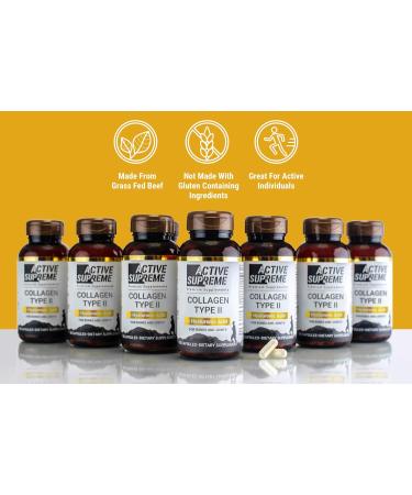 Active Supreme Type 2 Collagen for Joint Support | 270 Capsules (9 Month Supply) | Grass-Fed Hydrolyzed with Hyaluronic Acid & Vitamin C | Joint Health & Cartilage Support - Buy Online on GoSupps.com