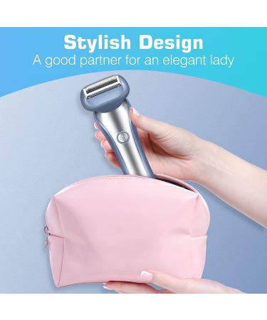 Binefa Electric Razor for Women with LED Display - Cordless Bikini Trimmer for Legs & Underarms - Wet/Dry Hair Removal - USB Charged - Sky Blue - Buy Online on GoSupps.com