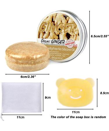 Ginger Shampoo Bar 2 Pieces Ginger Shampoo Soap Ginger Soap for Hair Ginger Shampoo Bar Repair Damaged Hair and Promote Hair Growth - Buy Online on GoSupps.com