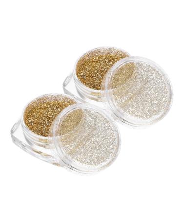 Outanaya Glitter Eyeshadow 2pcs Loose Eyeshadow Glitter Eye Shadow Loose Pigment Eyeshadow Sequins Highlighter 1 count (Pack of 1) Golden