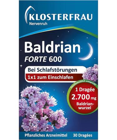 Baldrian Forte 30 Tablets - Klosterfrau | Natural Sleep Aid Supplement - Buy Online on GoSupps.com