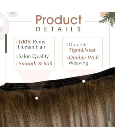 Runature Real Hair Tape Extensions - 55cm Balayage Brown Blonde Ombre #3/8/22 | 100g Remy Hair for Seamless Volume - Buy Online on GoSupps.com