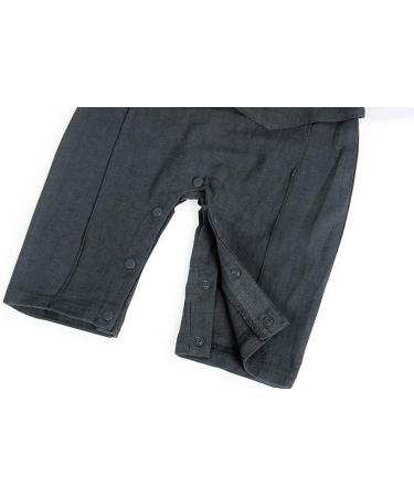 AmzBarley Baby Boys Gentlemans Tuxedo Romper Suit | Long/Short Sleeve Shirt, Pants, Vest, Bowtie | Black | 6-12 Months - Buy Online on GoSupps.com