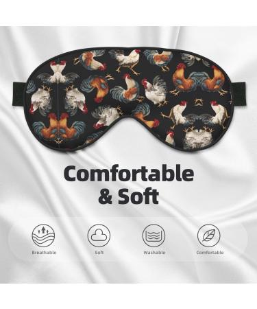 French Roosters Soft Sleep Eye Mask | Breathable Female Eye Patch for Travel & Relaxation - Buy Online on GoSupps.com