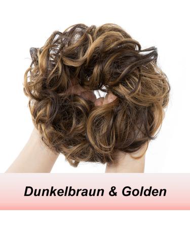 JJStar Large Bun Hair Part & Rubber Band - Messy Bun Hair Extensions for Women & Girls | Dark Brown & Golden - Buy Online on GoSupps.com