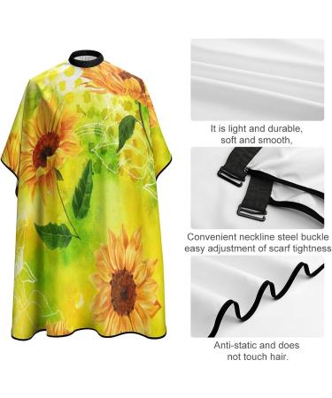 Vintage Watercolor Sunflower Haircut Capes for Adults - Water Resistant Salon Cape for Men & Women | Styling Gown for Hairdressers - Buy Online on GoSupps.com