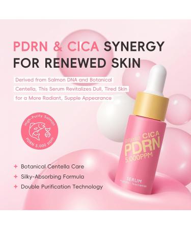 PDRN & Centella Face Serum 5000ppm Salmon PDRN & CICA Facial Serum with Niacinamide & Vitamin C Silky Hydrating Serum to Support Barrier Smooth Texture & Boost Radiance For All Skin Types 17 ml - Buy Online on GoSupps.com