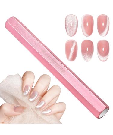 Cat Eye Magnet for Nails Super Long Double-Head Gel Nail Polish Magnet Pens 3D Magnetic Wand Hexagonal Large Powerful Nail Art Stick Tool for DIY Home Nail Manicure Design Salon Accessories