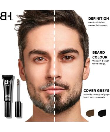 Benny Hancock Beard Colour Filler for Men - 1-Day Washout Beard Filler | Easy Application Shaping Brush for a Thick Well-Groomed Beard & Eyebrows | Vegan & Cruelty-Free Makeup (Black) - Buy Online on GoSupps.com
