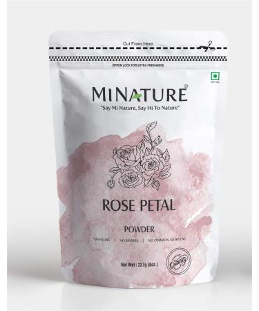 Rose petal powder by mi nature | 227 g ( 8 oz) (0.5 lb) | 100% Natural and Pure | Skin care | Chemical free | No added colours , no preservatives