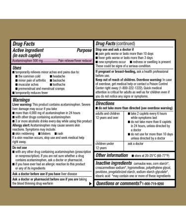 GoodSense Extra Strength Acetaminophen Caplets 500mg - 500 Count (Pack of 1) Tablet - Buy Online on GoSupps.com