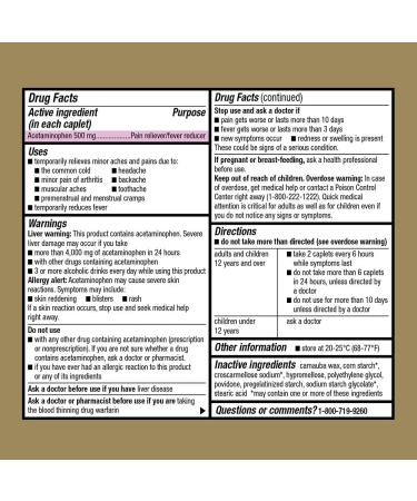 GoodSense Extra Strength Pain Relief - 500 mg Acetaminophen Caplets 100 Count | Fast International Shipping - Buy Online on GoSupps.com