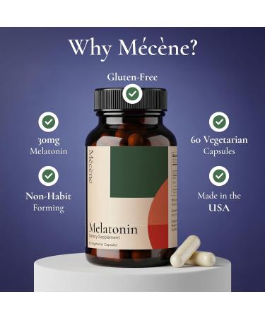 M c ne High Dose Melatonin: 30mg with L-Theanine + B6 + Apigenin - 60 Vegetarian Capsules - Buy Online on GoSupps.com