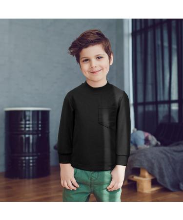 Cooraby 4 Pack Toddler Boys' Long-Sleeve Shirts - 3T Cotton Thermal Tops in Black, Gray, Burgundy, Navy Blue - Buy Online on GoSupps.com