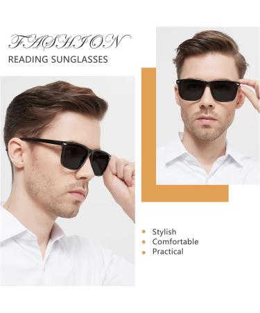 Men's Reading Sunglasses - Durable Spring Hinges UV Protection Comfortable Fit | Black 1.50 - Buy Online on GoSupps.com