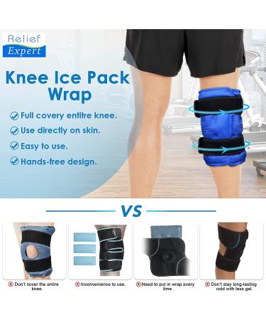Relief Expert XL Knee Ice Pack Wrap Around Entire Knee After Surgery  Large Reusable Ice Pack for Injuries  Knee Replacement Surgery  Swelling and ACL Royal Blue - Buy Online on GoSupps.com