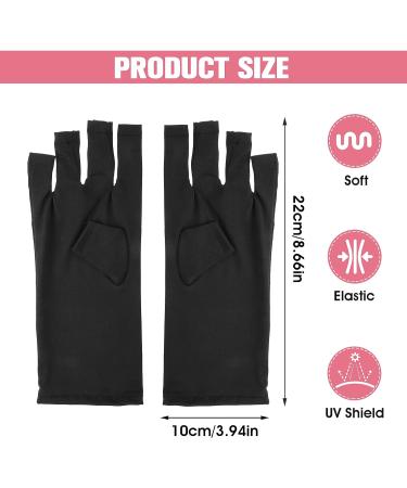 WLLHYF Anti UV Gel Nail Gloves - Fingerless Sun Protection Gloves 22cm-Black - Buy Online on GoSupps.com