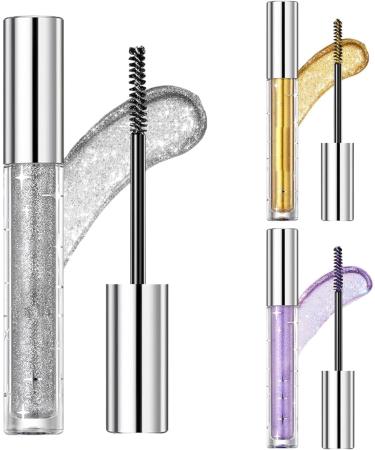 Glitter Mascara Eyeshadow, Glitter Mascara Volume and Length Long Lasting Waterproof Curl, Anti-Sweat, No Blooming, Multi-Colored For Eyelashes Mascara For Women Eyes (3MIX, 5g)