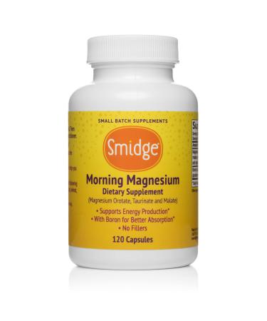 Smidge Morning Magnesium Capsules 120 ct. Pure Magnesium Supplement to Support a Natural Energy Boost.
