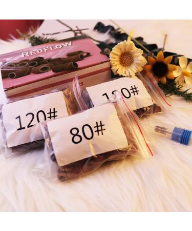 RedFlow 300 Pcs Sanding Bands #80#120#180 Coarse Fine Grit Efile Sand Set for Nail Drill with Nail Drill Bit - Ideal for Natural and Acrylic Nails (Set 2) - Buy Online on GoSupps.com