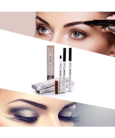 GCVSE Eyebrow Pencil Microblading Eyebrow Pencil with 4 Micro-Fork Tips Long-Lasting Brow Waterproof Smudgeproof Brow Pen - Easy Creation of Natural Looking Defined Eyebrows (Dark Brown) - Buy Online on GoSupps.com