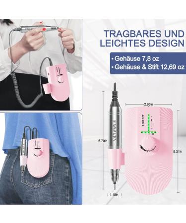 Electric Nail Files Professional Rechargeable Electric Nail Drill 35000RPM Adjustable Speed Portable 11 in 1 Electric Manicure and Pedicure Set for Acrylic Gel Nails - Buy Online on GoSupps.com