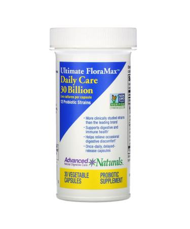 Advanced Naturals Ultimate FloraMax Daily Care 30 Billion 30 Vegetable Capsules