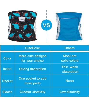 Buy Cuteebone Male Washable Dog Diapers - 3 Reusable Belly Bands with Velcro Fastener | High-Suction Dog Wraps for XL Sizes (53.5-68.5cm) - International Shipping Available - Buy Online on GoSupps.com