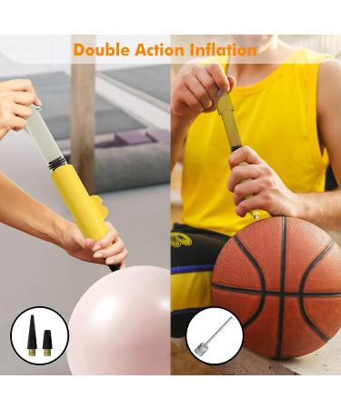 Amble Air Ball Pump with 5 Needles & Pressure Gauge - Portable Hand Pump for Sports Balls & Balloons - Buy Online on GoSupps.com